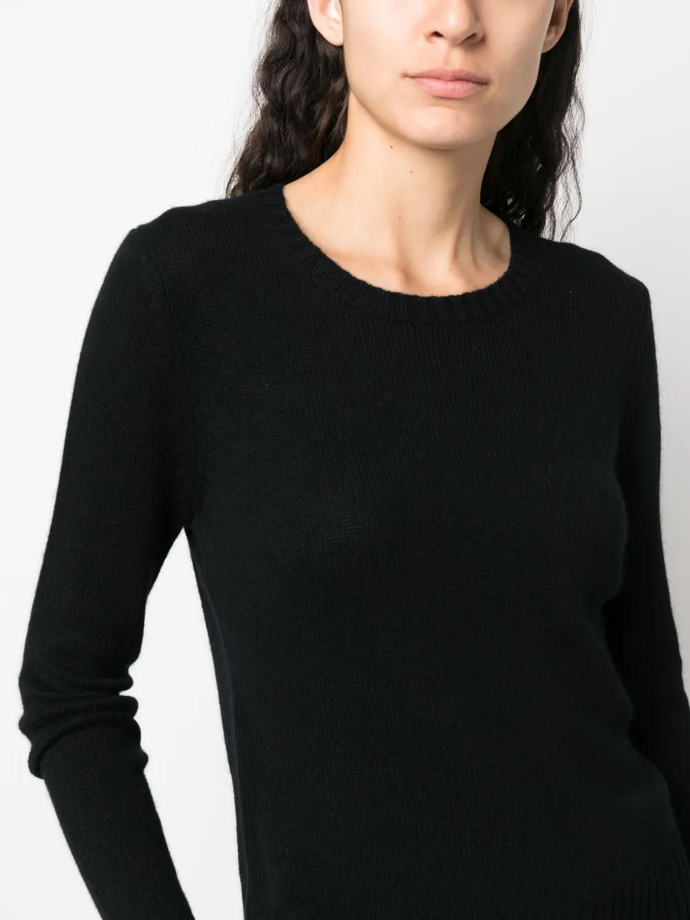 Allude Ribbed-knit Cashmere Jumper In Schwarz