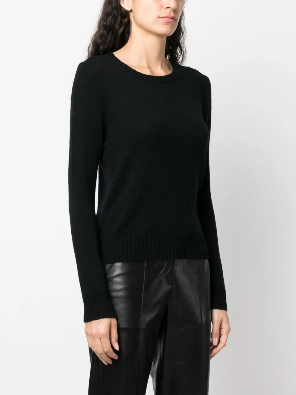 Allude Ribbed-knit Cashmere Jumper In Schwarz
