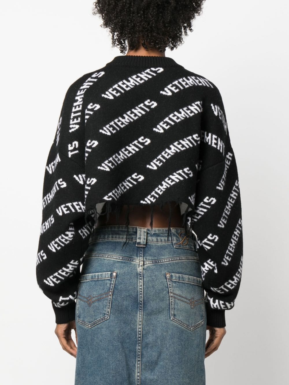 Vetements Lurex Monogram Cropped Sweater