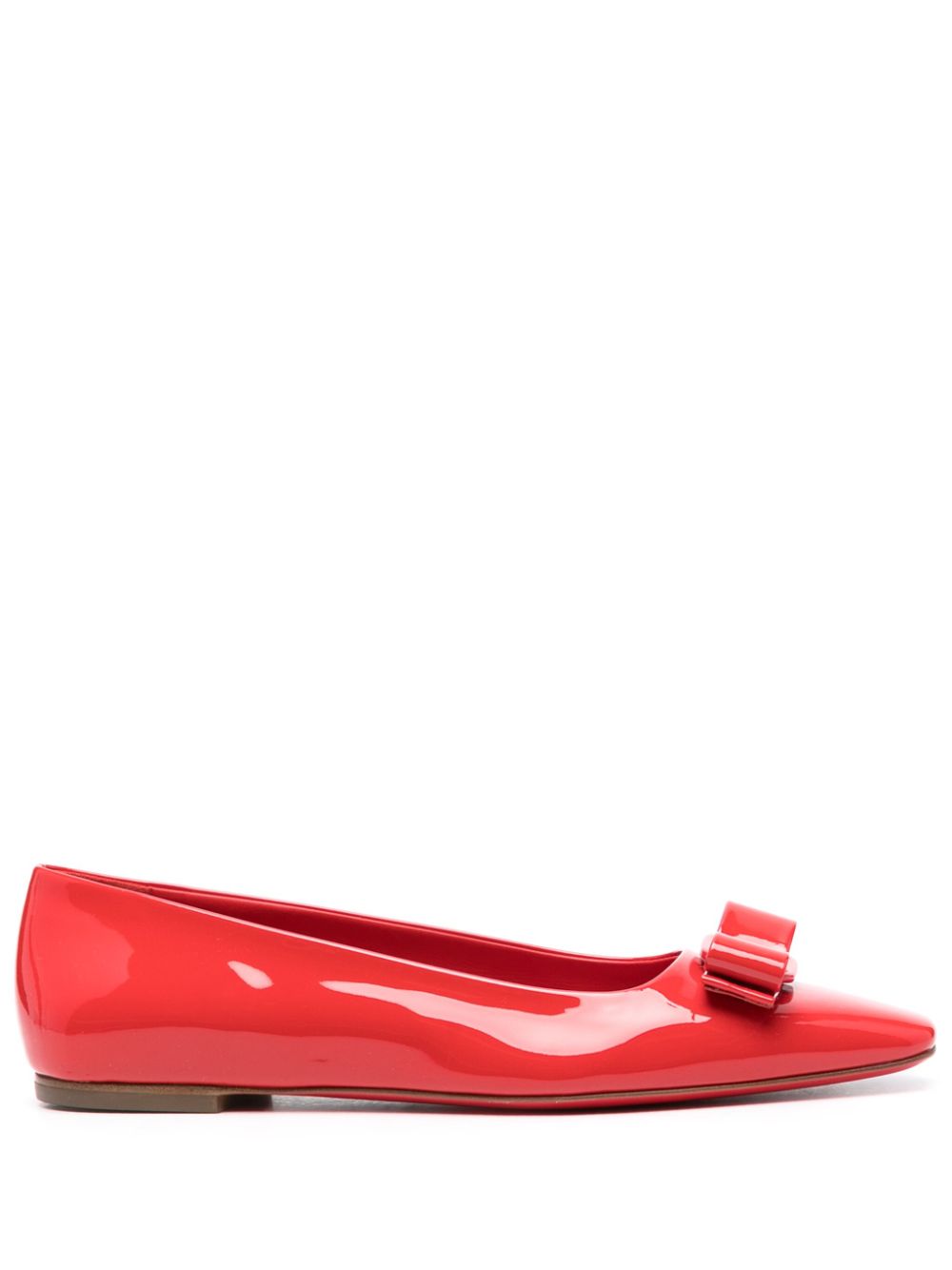 Ferragamo Vara bow-detail tonal ballerinas Red