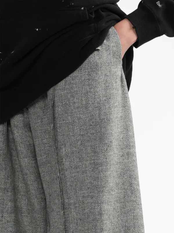 R13 Inverted Wool wide-leg Trousers | Grey | FARFETCH