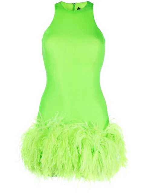 David Koma feather-detail sequinned minidress