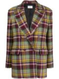 P.A.R.O.S.H. tartan-print double-breasted blazer - Green