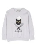 Mini Rodini Chef Cat cotton sweatshirt - Grey