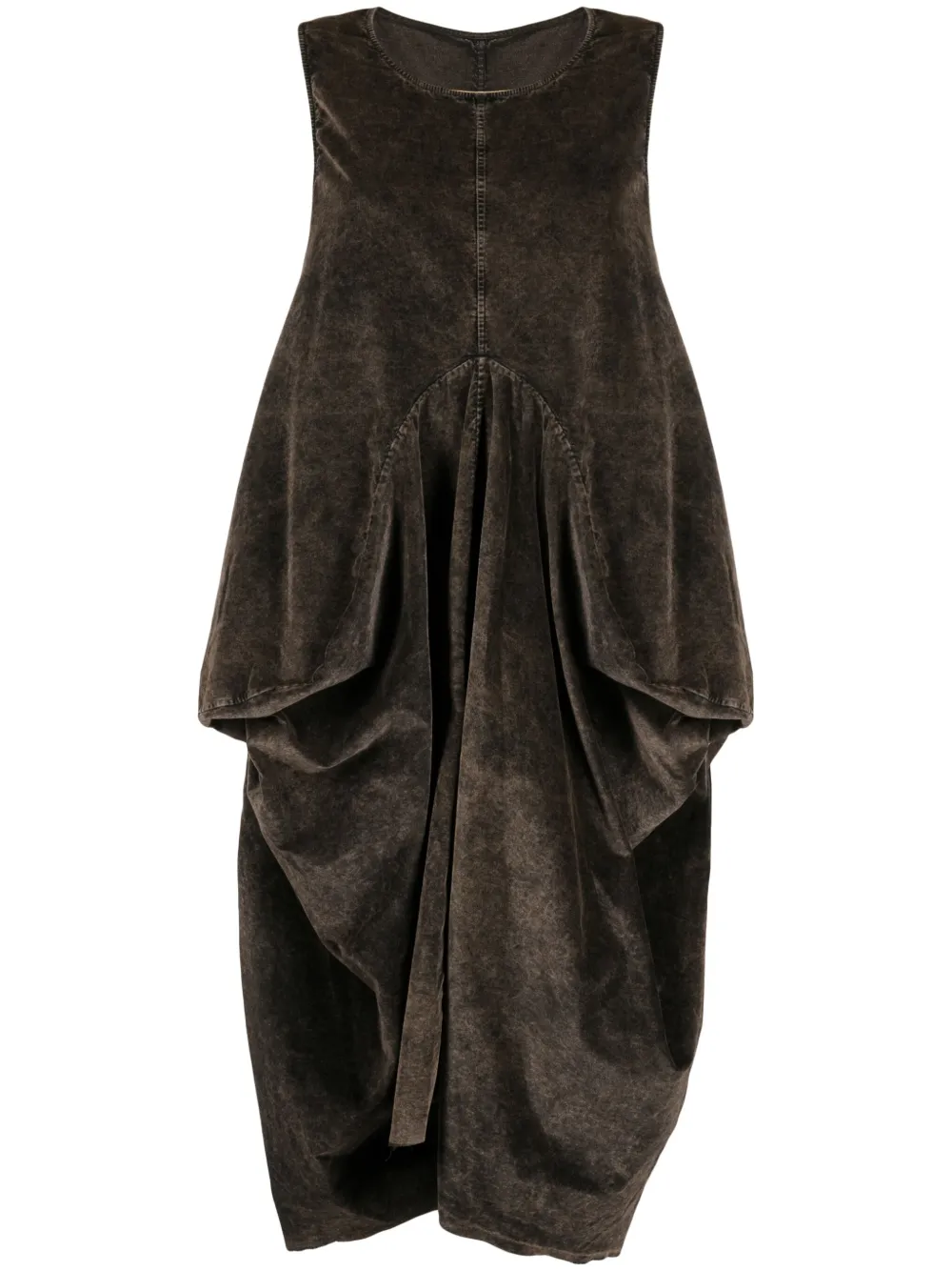 Uma Wang cotton-blend asymmetric dress | Brown | Image 1