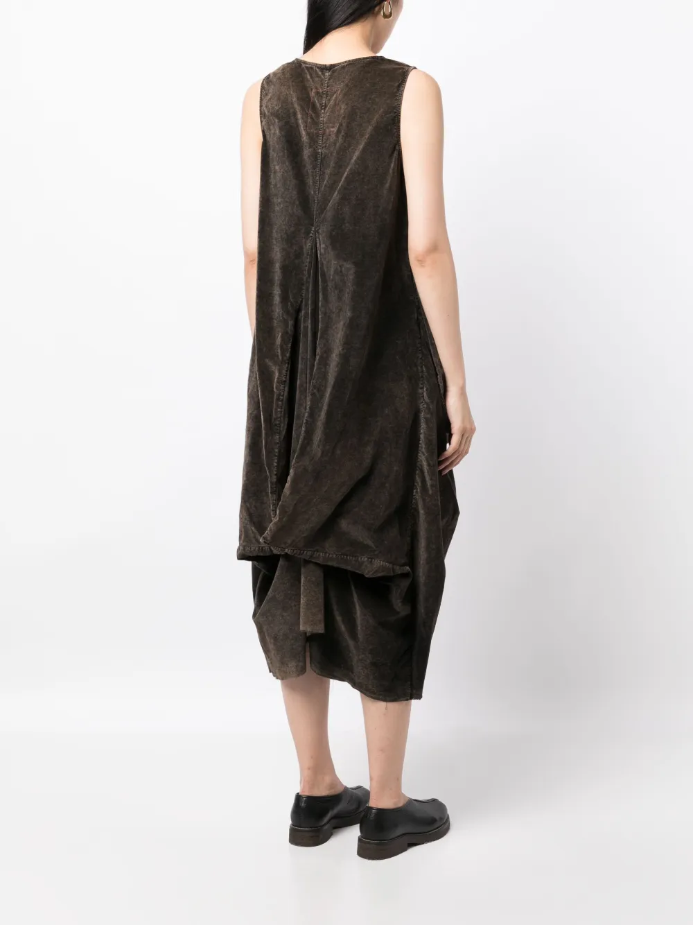 Uma Wang Cotton-blend Asymmetric Dress In Brown