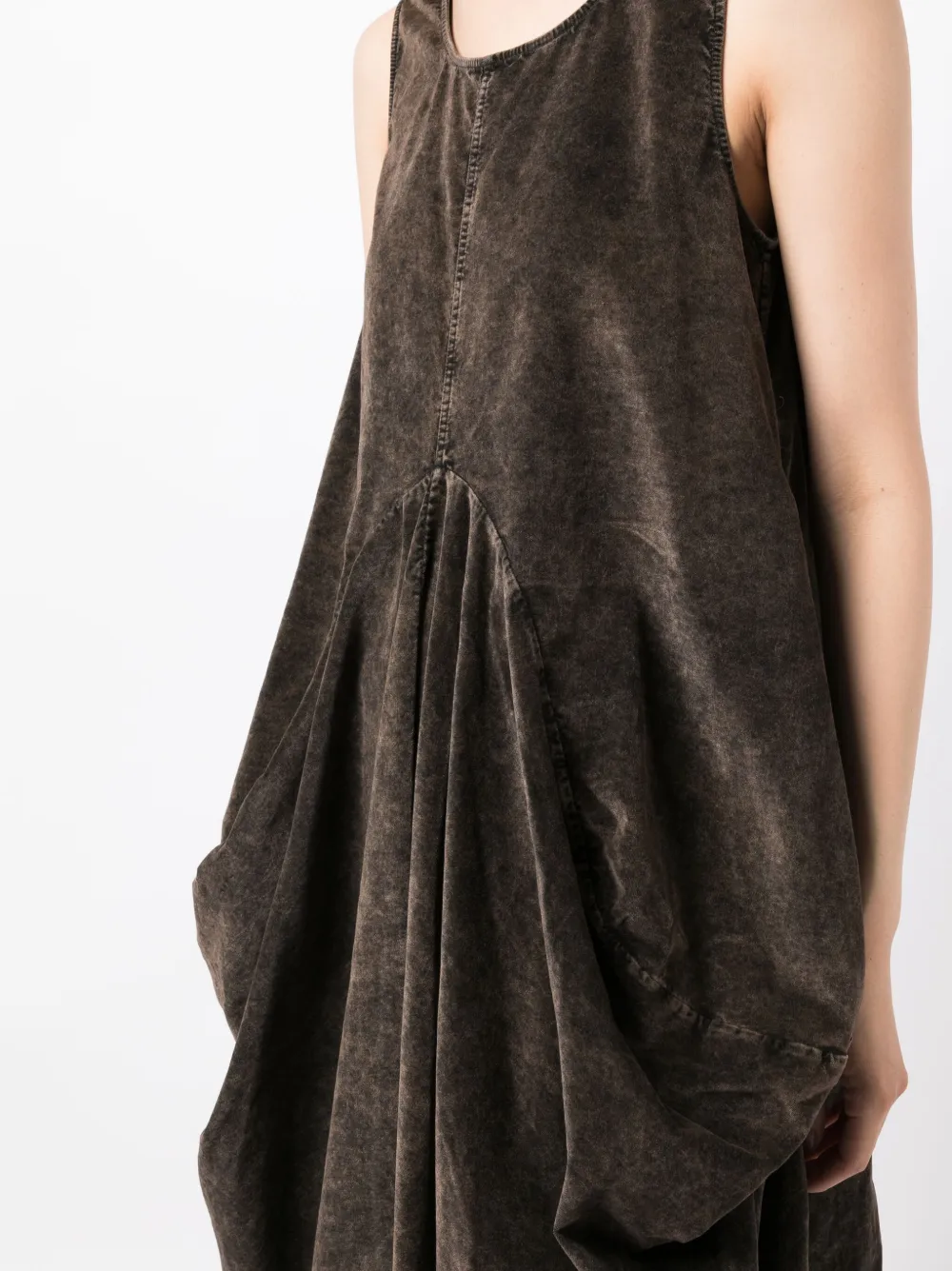Uma Wang Cotton-blend Asymmetric Dress In Brown