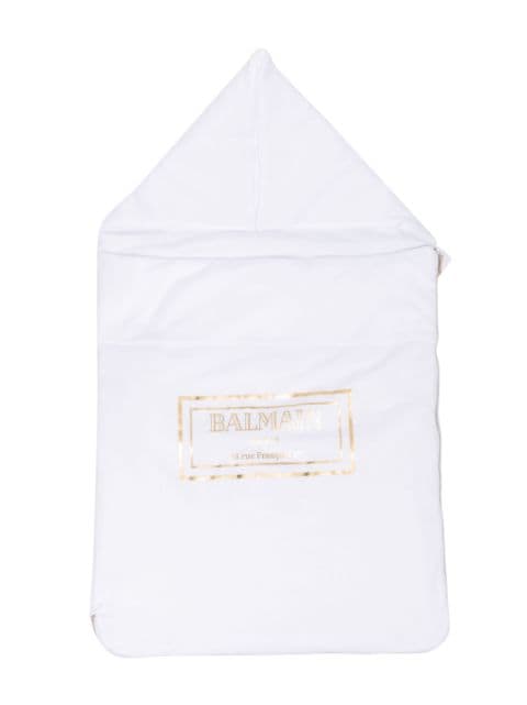 logo-print cotton sleep bag