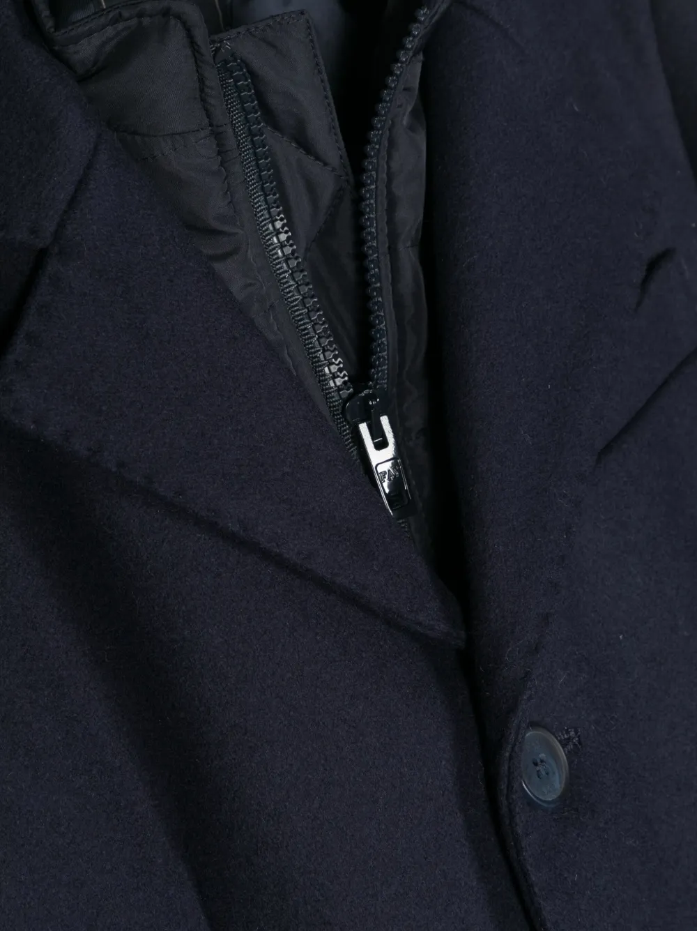  Fay Kids Layered Single-breasted Coat - Blue 