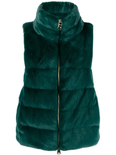 Herno brushed-effect high-neck gilet 
