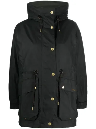 Barbour funnel-neck single-breasted Coat | Green | FARFETCH