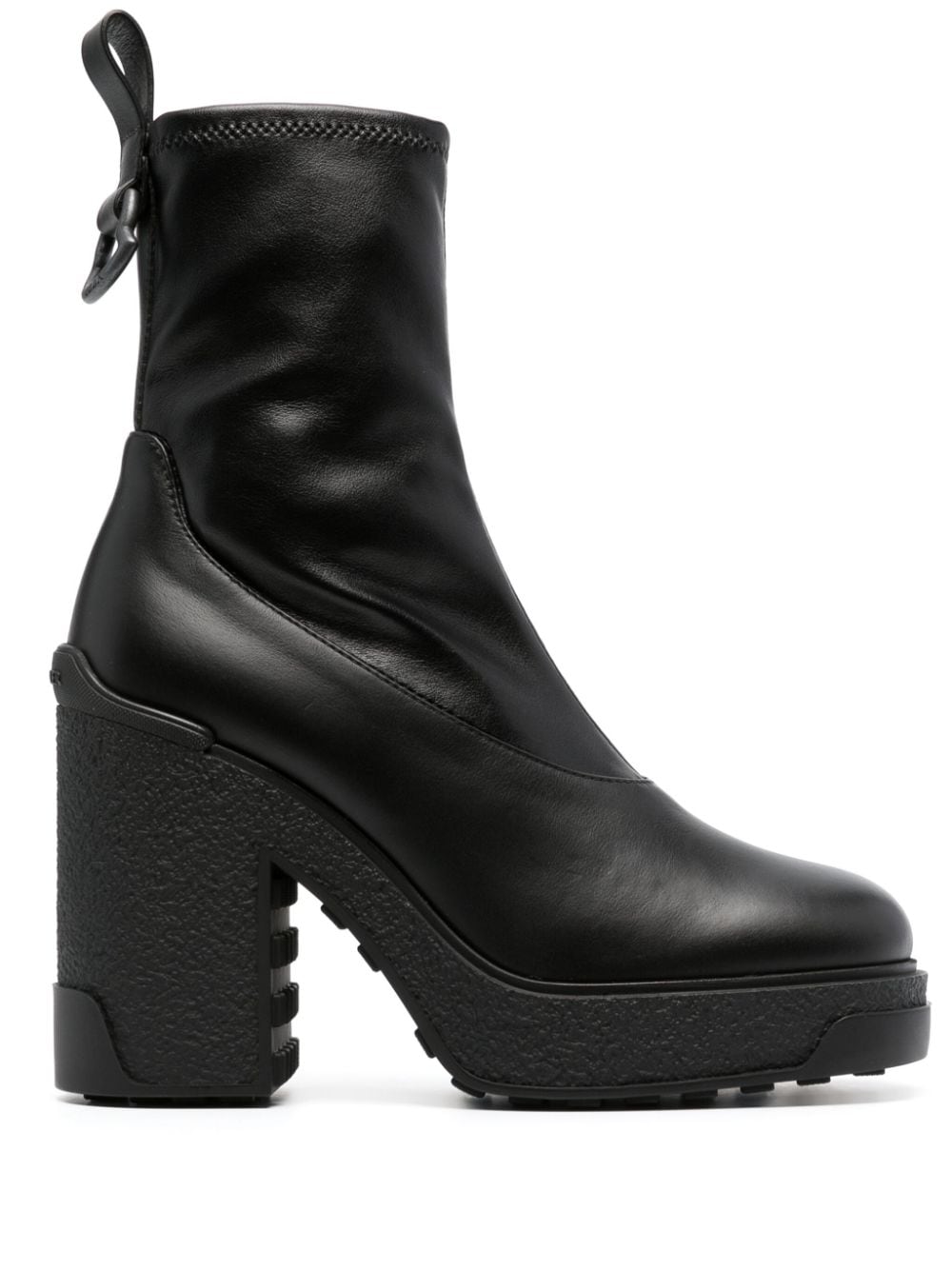 Moncler Splora Leather Ankle Boots In Black