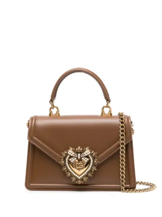 Dolce & Gabbana Bolsa Tote Devotion Pequena | Marrom | FARFETCH BR