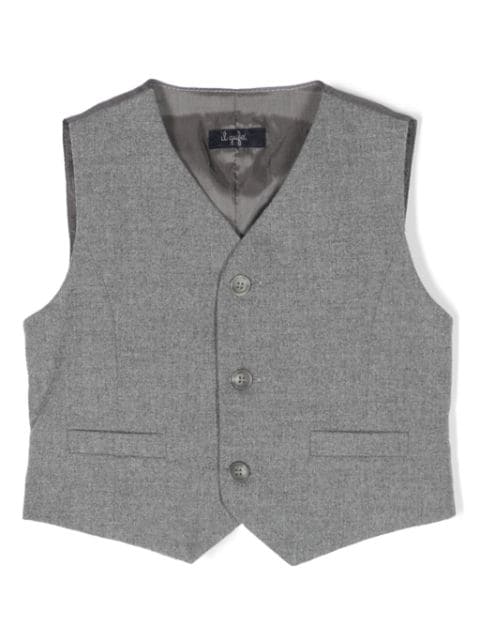 Il Gufo button-up gathered-detail gilet