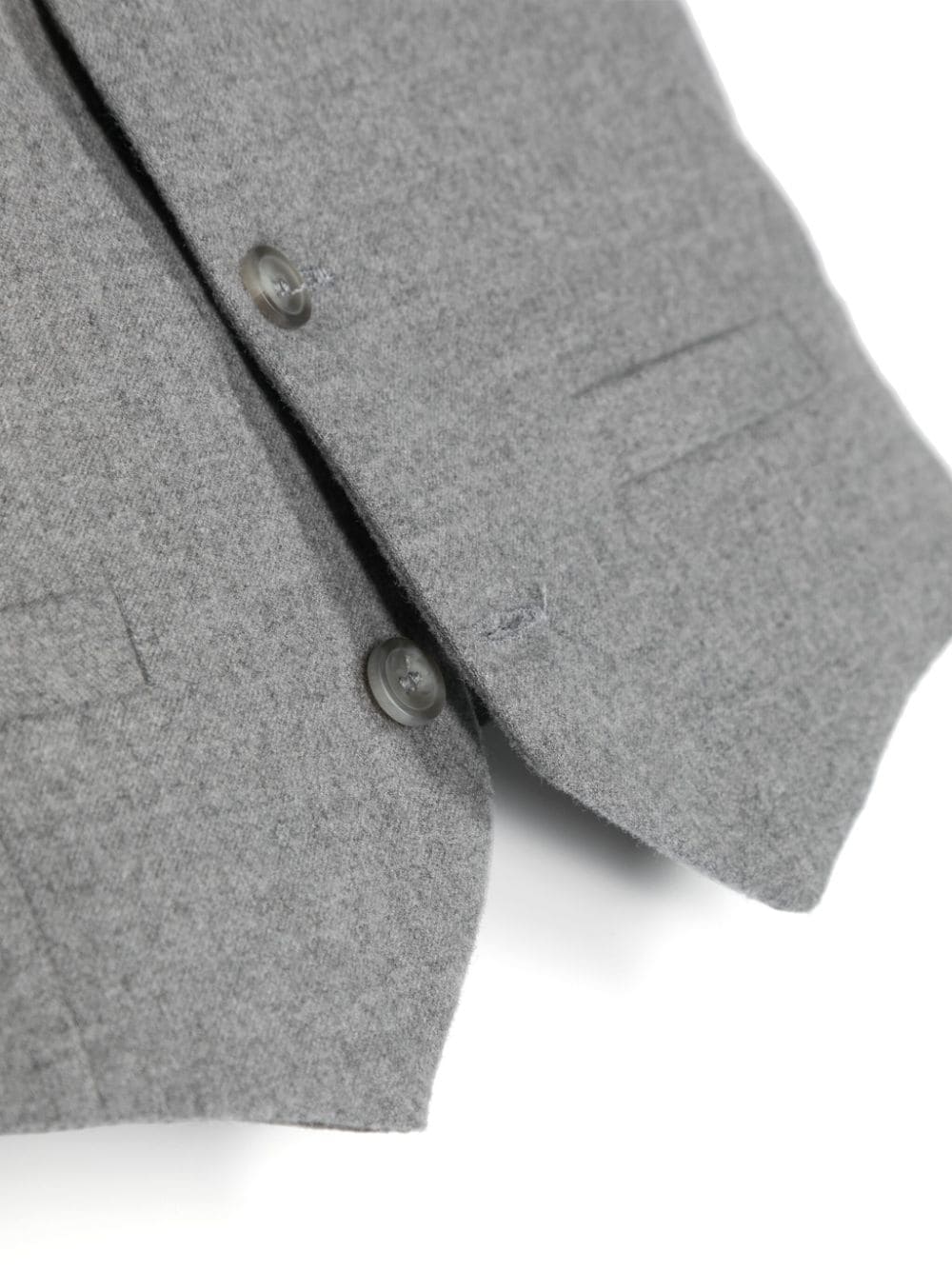 Shop Il Gufo Button-up Gathered-detail Gilet In Grey