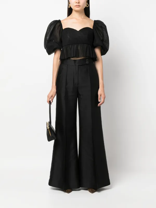 ボトムスその他 ZIMMERMANN Women Pants 1184PF24R Black Zimmermann - Luminosity Black Leather Wide Leg Pant