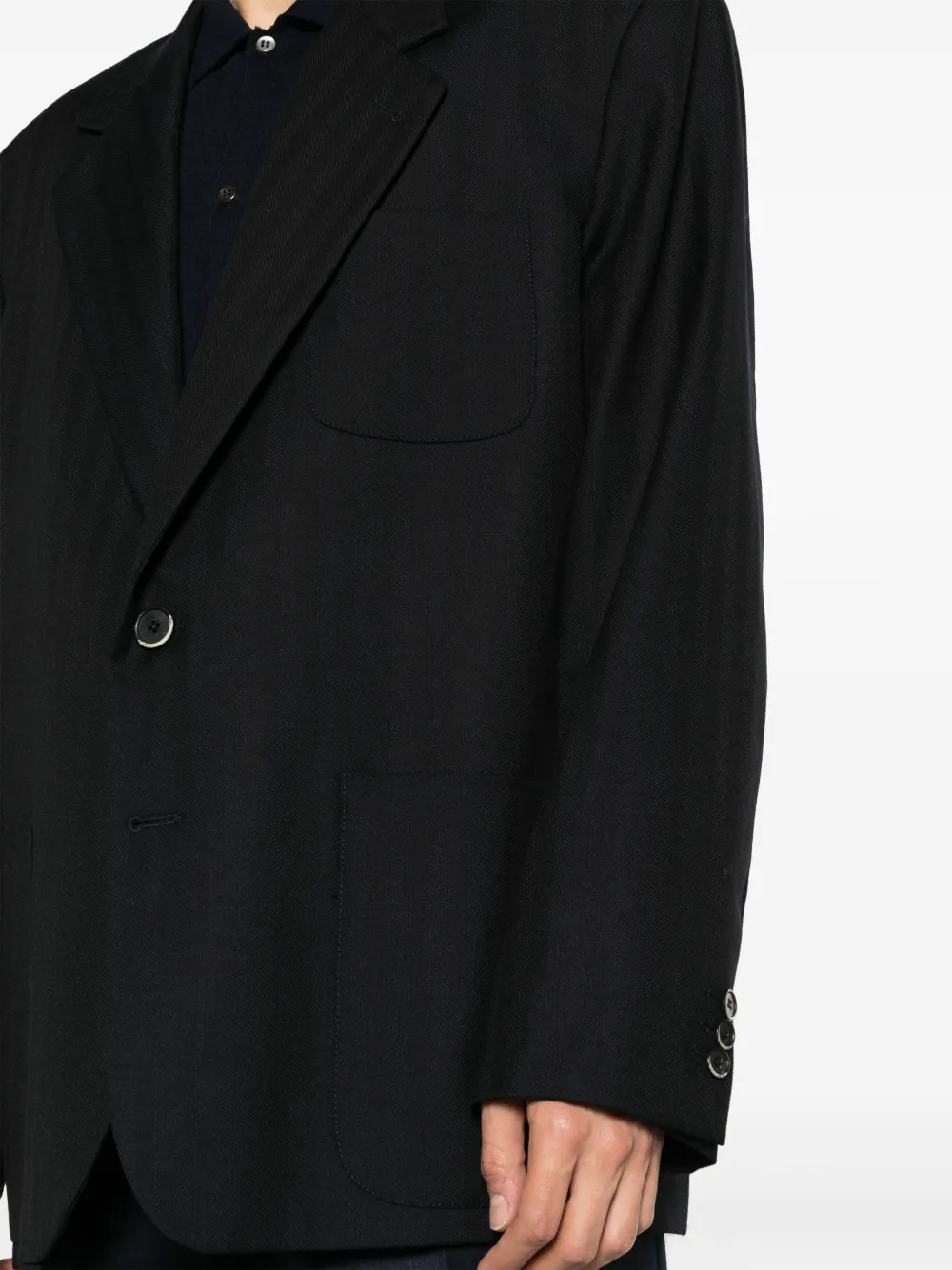 Barena Venezia Tonal-striped Single-breasted Wool Blazer In Blue