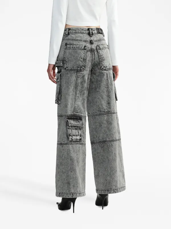 Juun.J cargo pocket wide leg denim pants