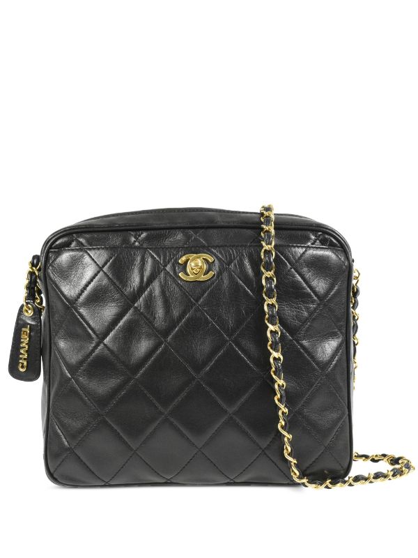 Chanel Pre-owned 1997 Diamond-Quilted CC Turn-Lock Crossbody Bag - Black