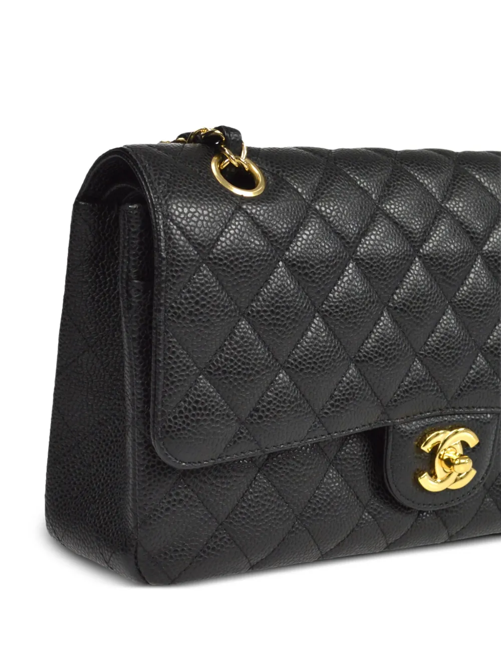 CHANEL Pre-Owned - 2009 medium Double Flap shoulder bag - women - Caviar Leather - One Size - Black 2