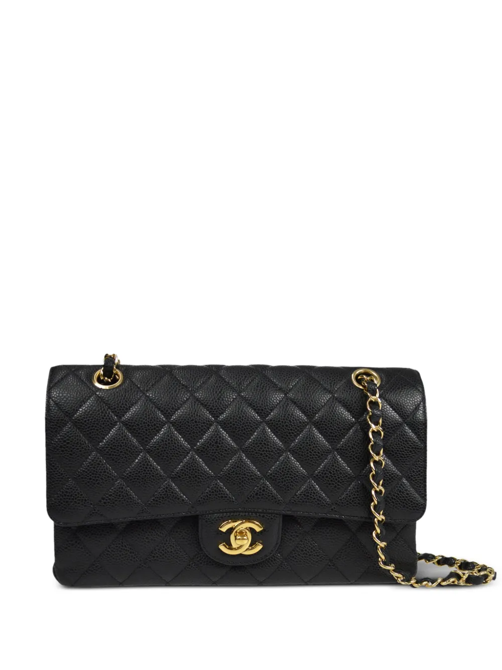 CHANEL Pre-Owned - 2009 medium Double Flap shoulder bag - women - Caviar Leather - One Size - Black