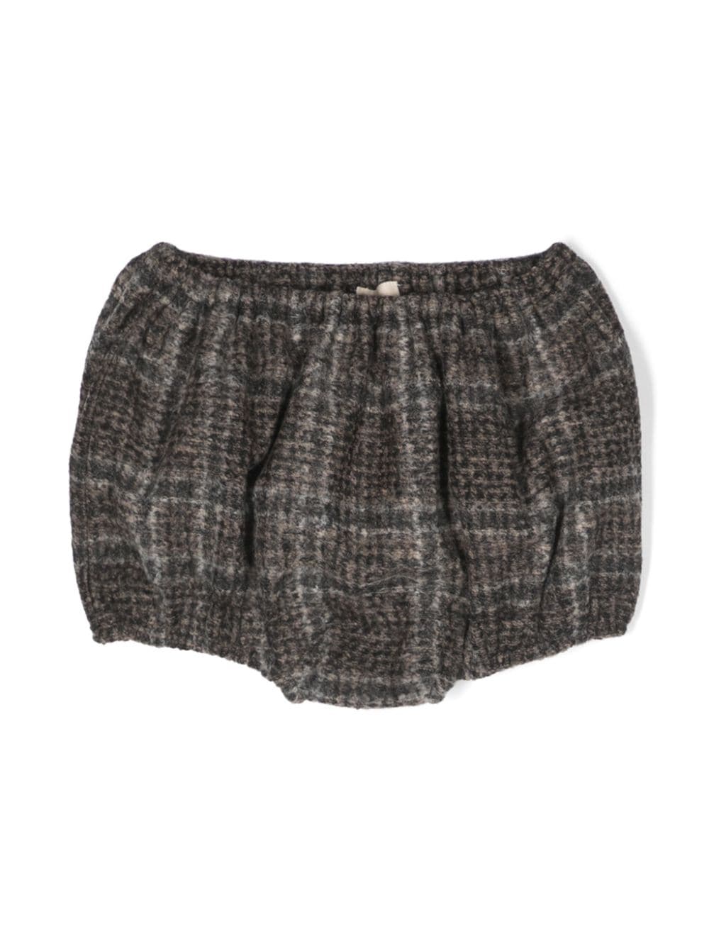 Douuod Babies' Checked Elasticated-waistband Shorts In 930bg Black/ Beige