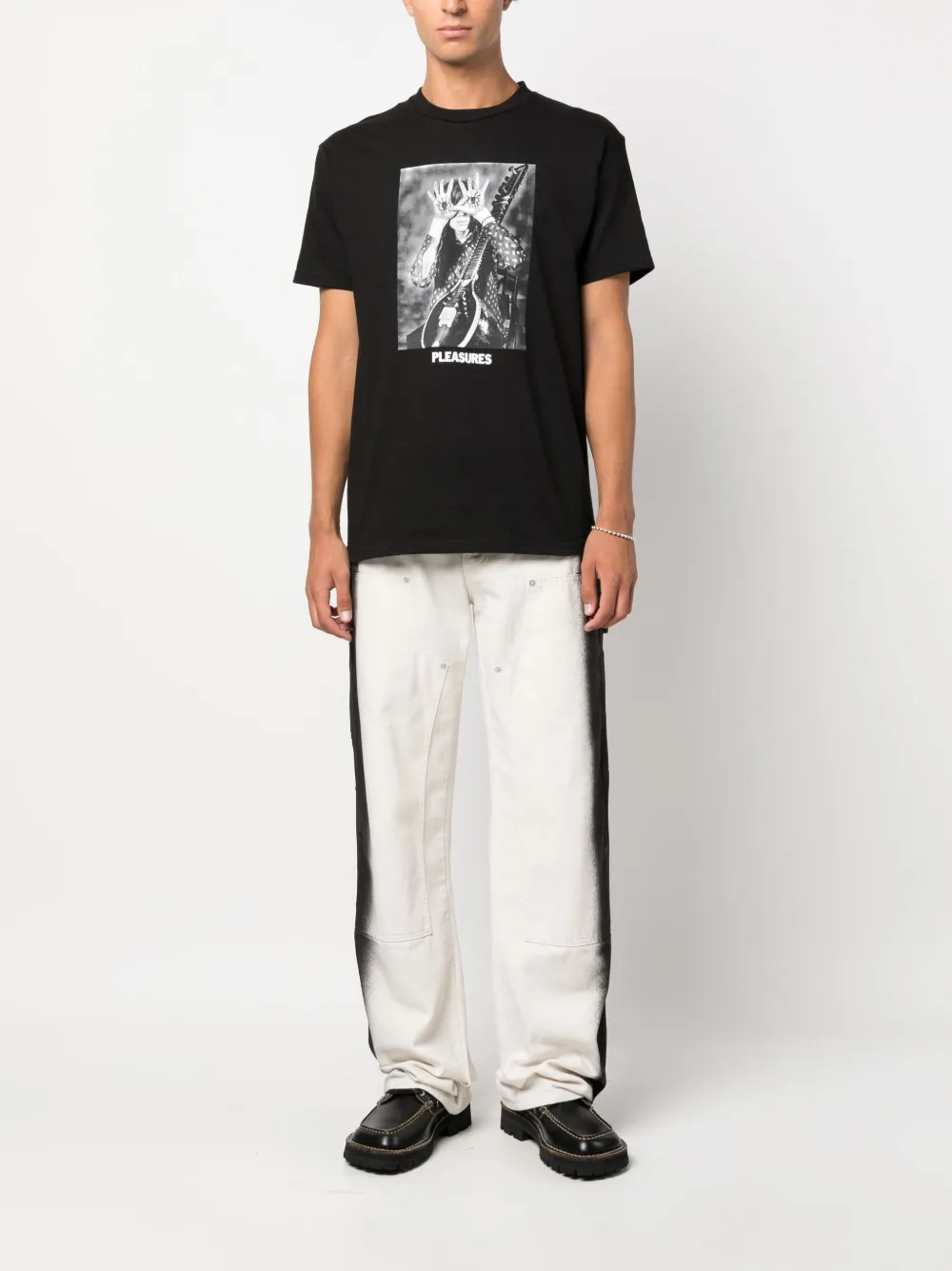 Pleasures T-shirt met print - Zwart
