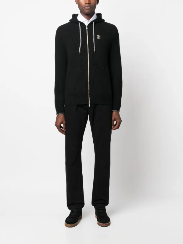 パーカー・フーディ BRUNELLO CUCINELLI Men Hoodies YM8319079GC101 BLACK Brunello Cucinelli - Cotton-Blend Jersey Hoodie - Black