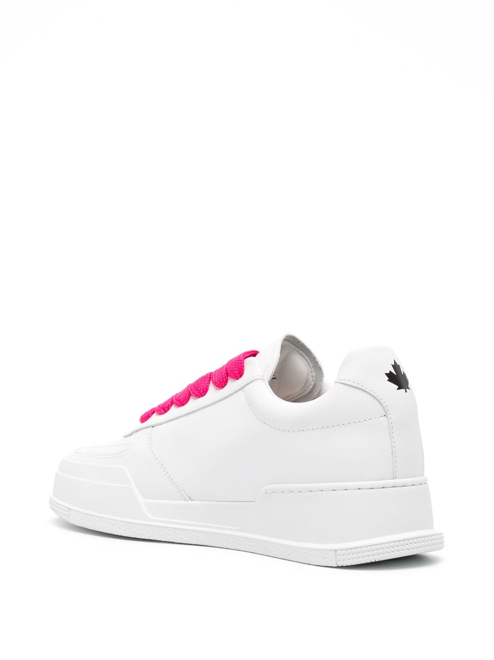 Shop Dsquared2 Maple Leaf Leather Sneakers In White