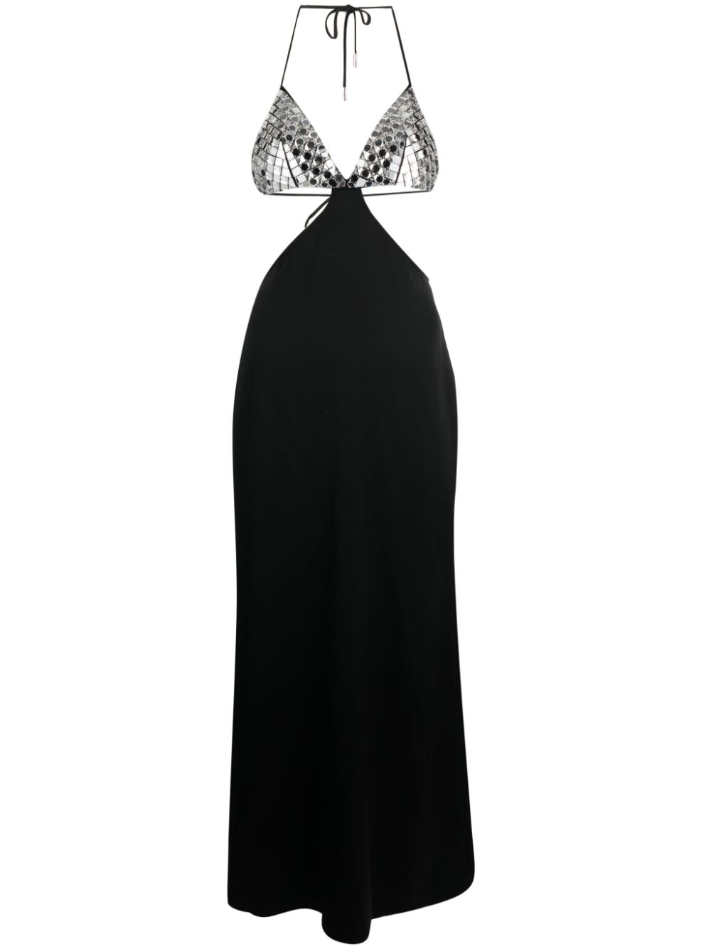 David Koma Halterneck Metallic-effect Midi Dress In Black