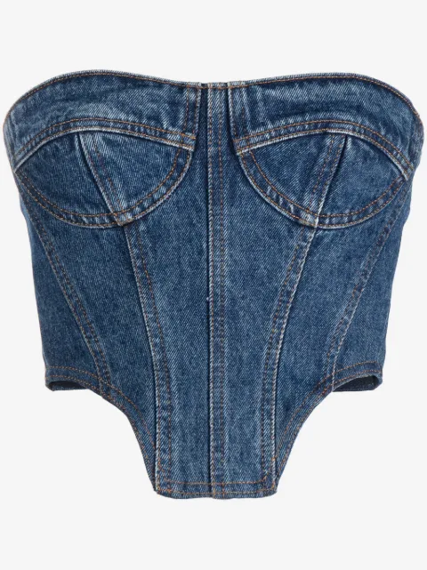 David Koma cropped bustier-top i denim
