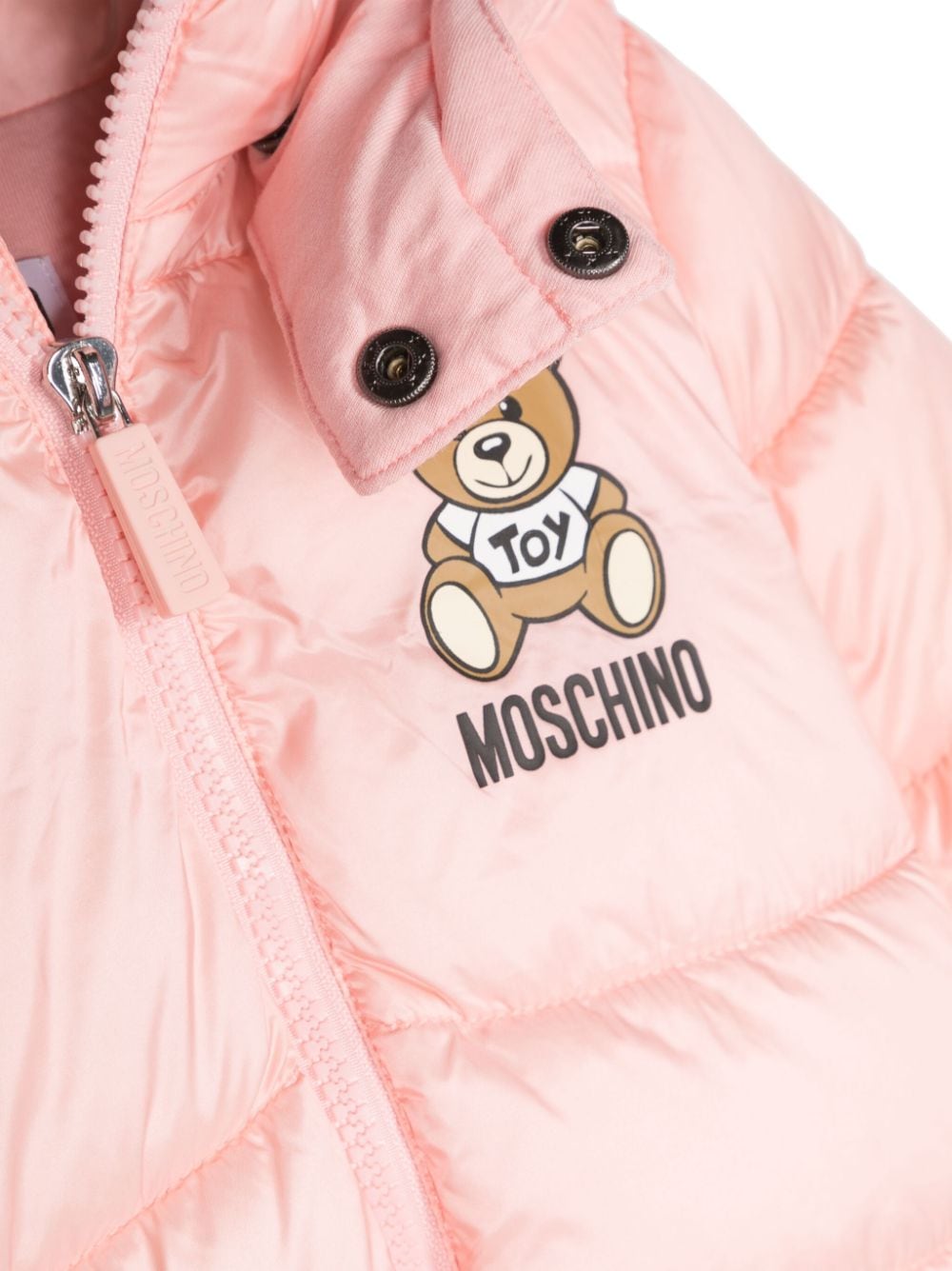 Shop Moschino Teddy Bear-print Quilted Jacket In Pink