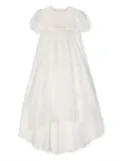 Dolce & Gabbana Kids lace-overlay high-low silk dress - White