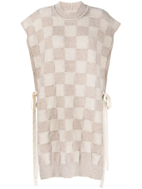 Uma Wang checkerboard-pattern knitted vest