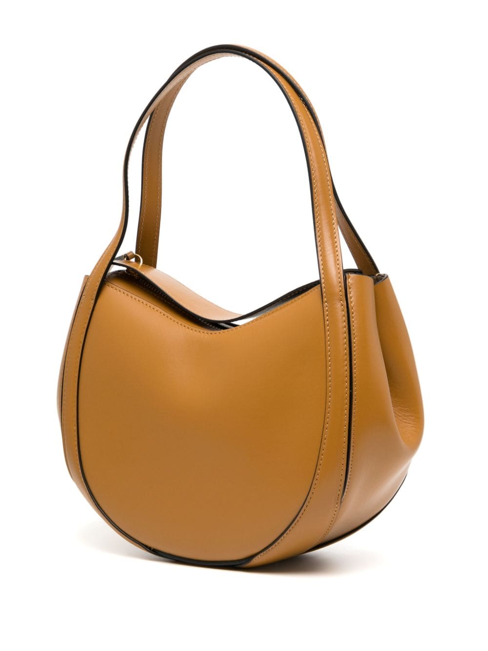 Shop Wandler Mini Lin Leather Tote Bag In Brown