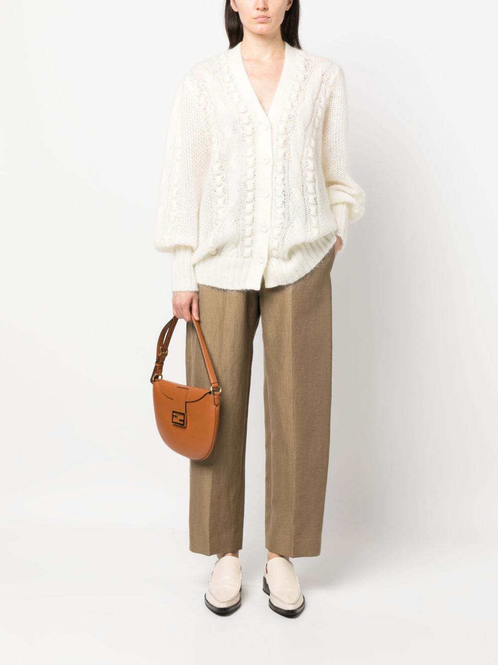 TWINSET cable-knit V-neck cardigan - Beige
