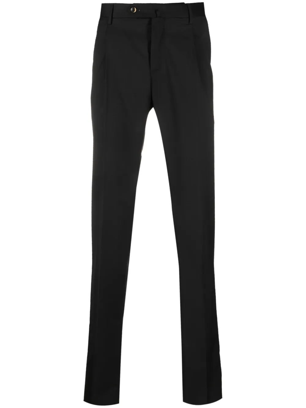 Pt Torino Houndstooth Slim-cut Virgin-wool Trousers In Black