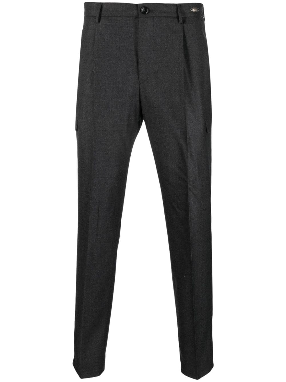 Tagliatore Box-pleat Wool Chino Trousers In Grey