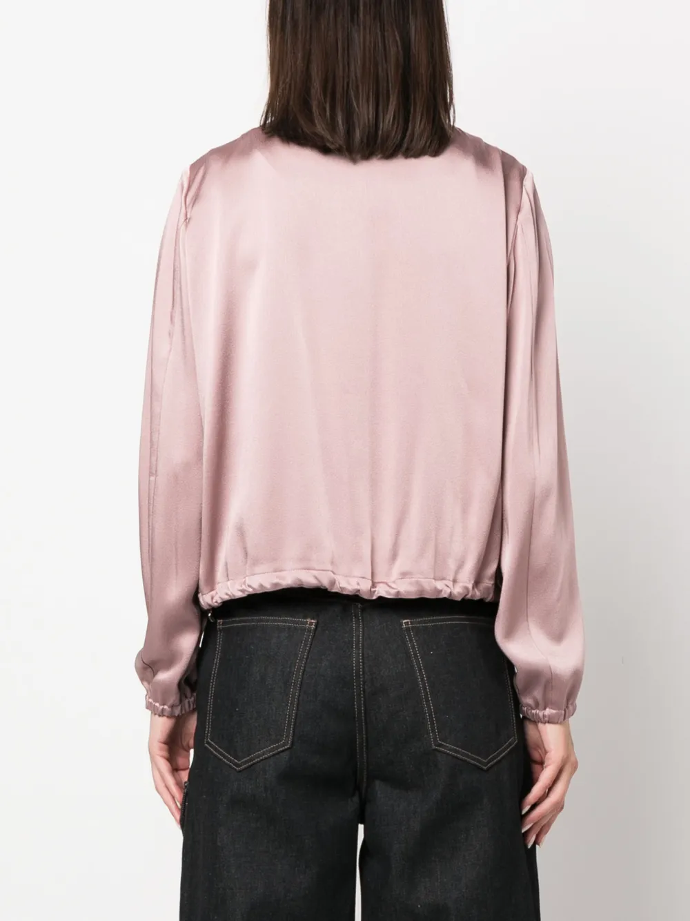 Herno Zipped Drawstring Hem Jacket In Pink