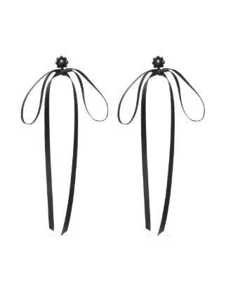 関税送料込【Simone Rocha】ビーズ ドリップ ピアス ブラック Simone Rocha リボン ピアス | ブラック | FARFETCH JP