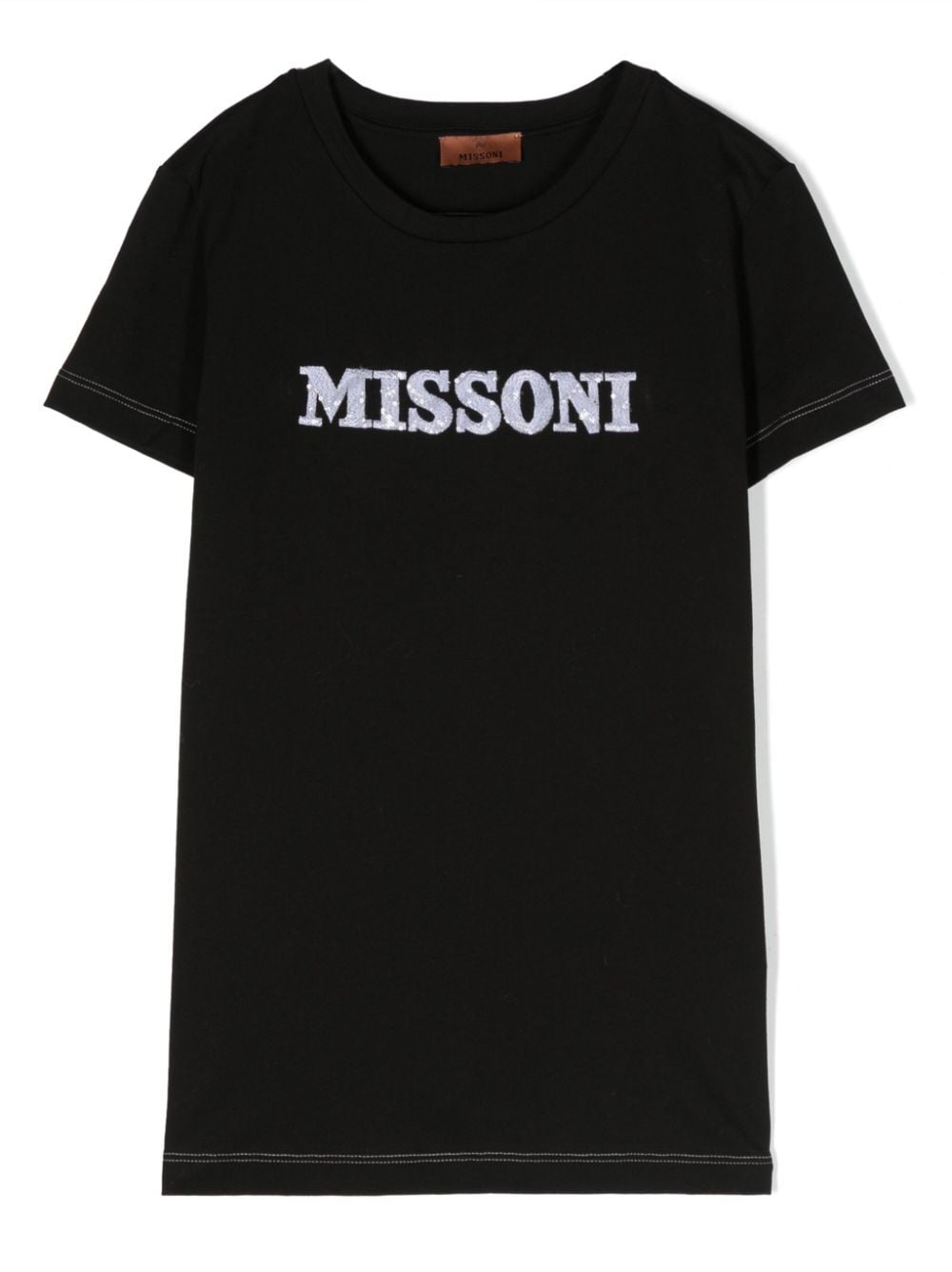 Missoni Kids' Logo-embroidered Cotton T-shirt In Black