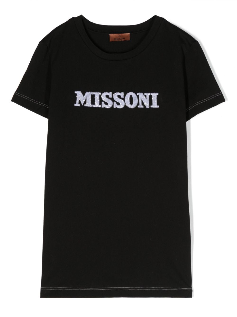 Shop Missoni Logo-embroidered Cotton T-shirt In Black