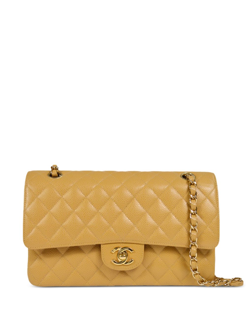 Pre-owned Chanel 2005 Medium Double Flap Shoulder Bag In Neutrals