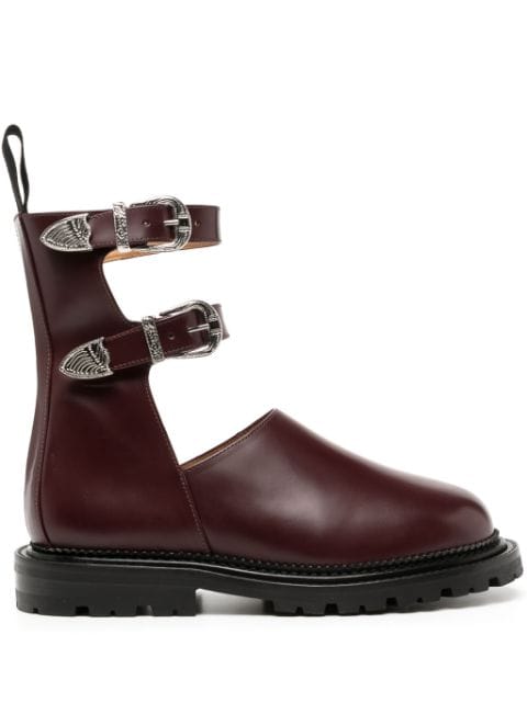 Toga Pulla buckle leather ankle boots