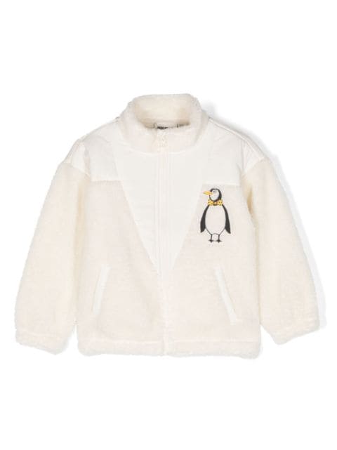 Mini Rodini Penguin Pile zip-up bomber jacket