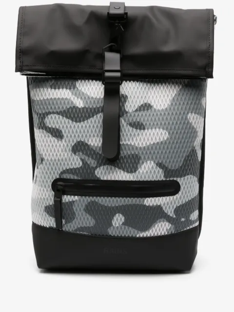 Rains camouflage-print textured backpack