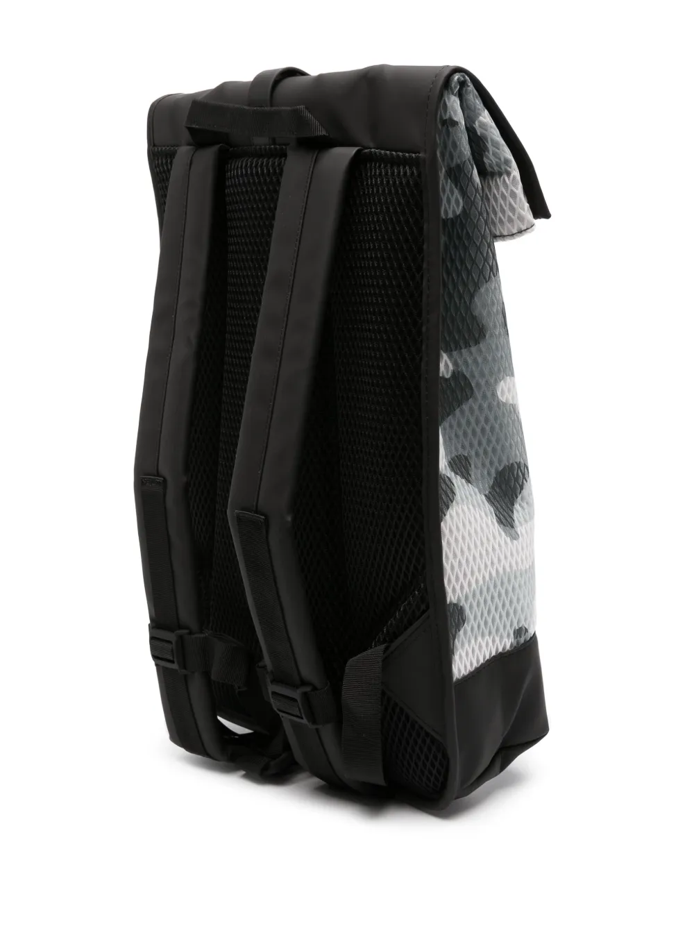 RAINS CAMOUFLAGE-PRINT TEXTURED BACKPACK