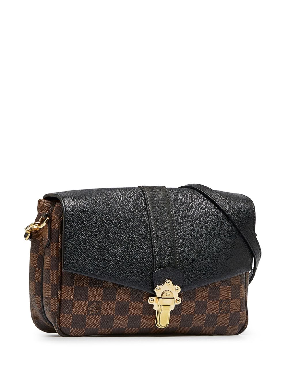 Louis Vuitton Clapton Handbag Damier and Leather PM Black, Brown
