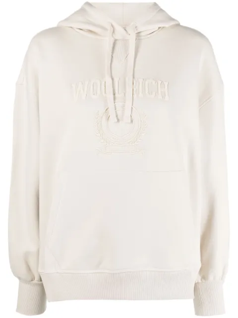 Woolrich logo-embroidered long-sleeve hoodie