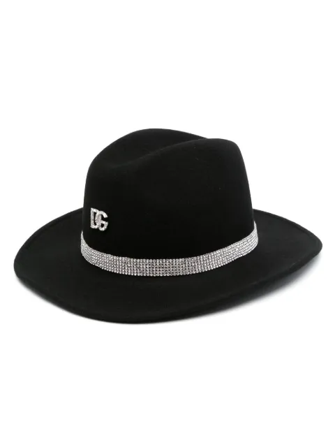Dolce & Gabbana crystal-embellished fedora hat